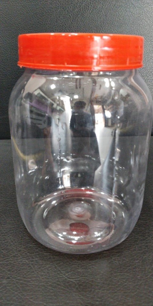 Transparent Round 1000ml PET Jar, For Used To Store Food Items