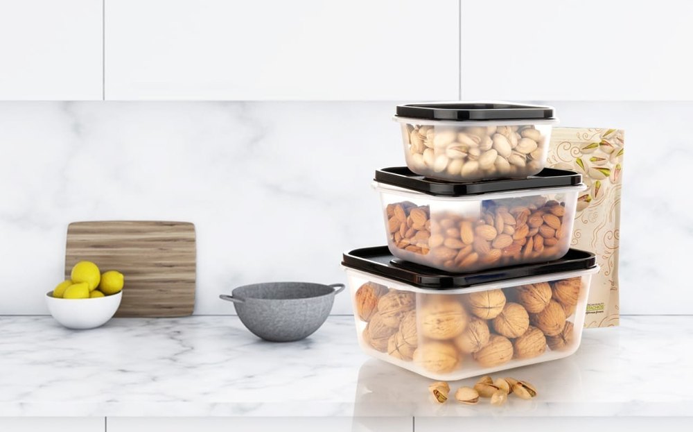 PLASTIC STORAGE CONTAINER SET (SET OF 3)