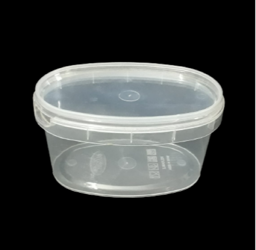 Transparent Plain Plastic Oval Shape Container, For Food Storage, Capacity: 500 ML