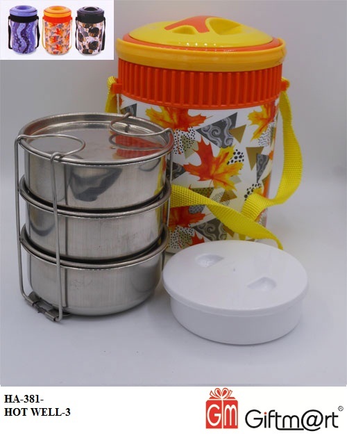 Giftmart Stainless Steel and Plastic Lunch Box Tiffin Box