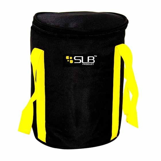 Polyester, PEVA Black and Yellow Insulated Lunch Bag, For School, Offices, Capacity: 1 Kg