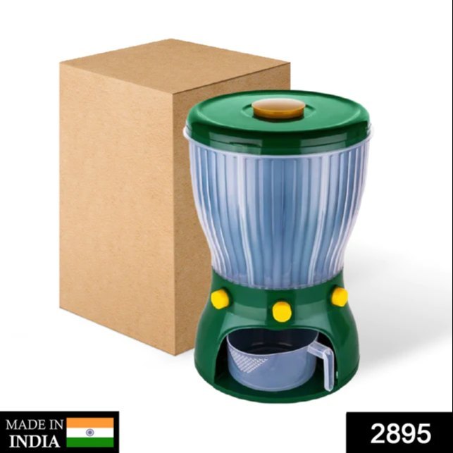 D2895 Whole Grains Rice Bucket Rice Storage Tank, 360 Degree Rotary 4-Grid Rice Storage