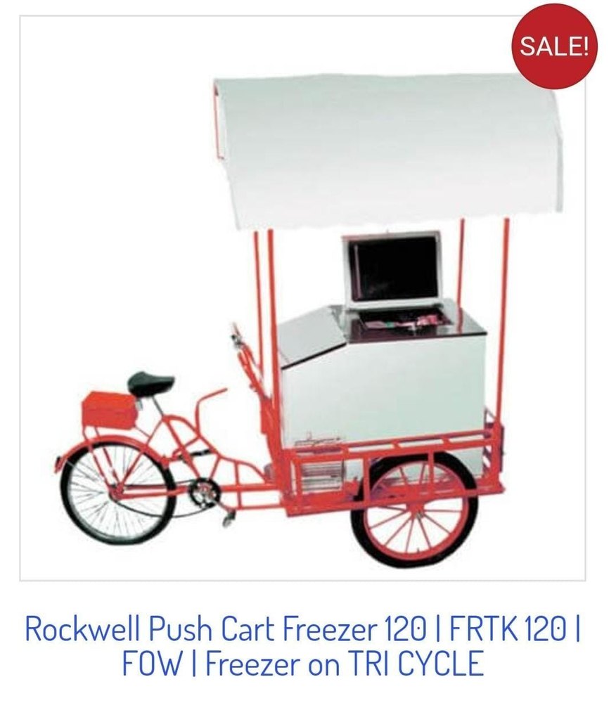 Medium Rockwell Push Cart Freezer 200 Litres Frtk 120 Freezer On Tri Cycle