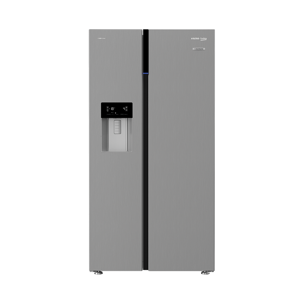 Steel Frost Free Voltas Beko 634 L Side by Side Refrigerator (Inox Look) RSB655XPRF, Double Door