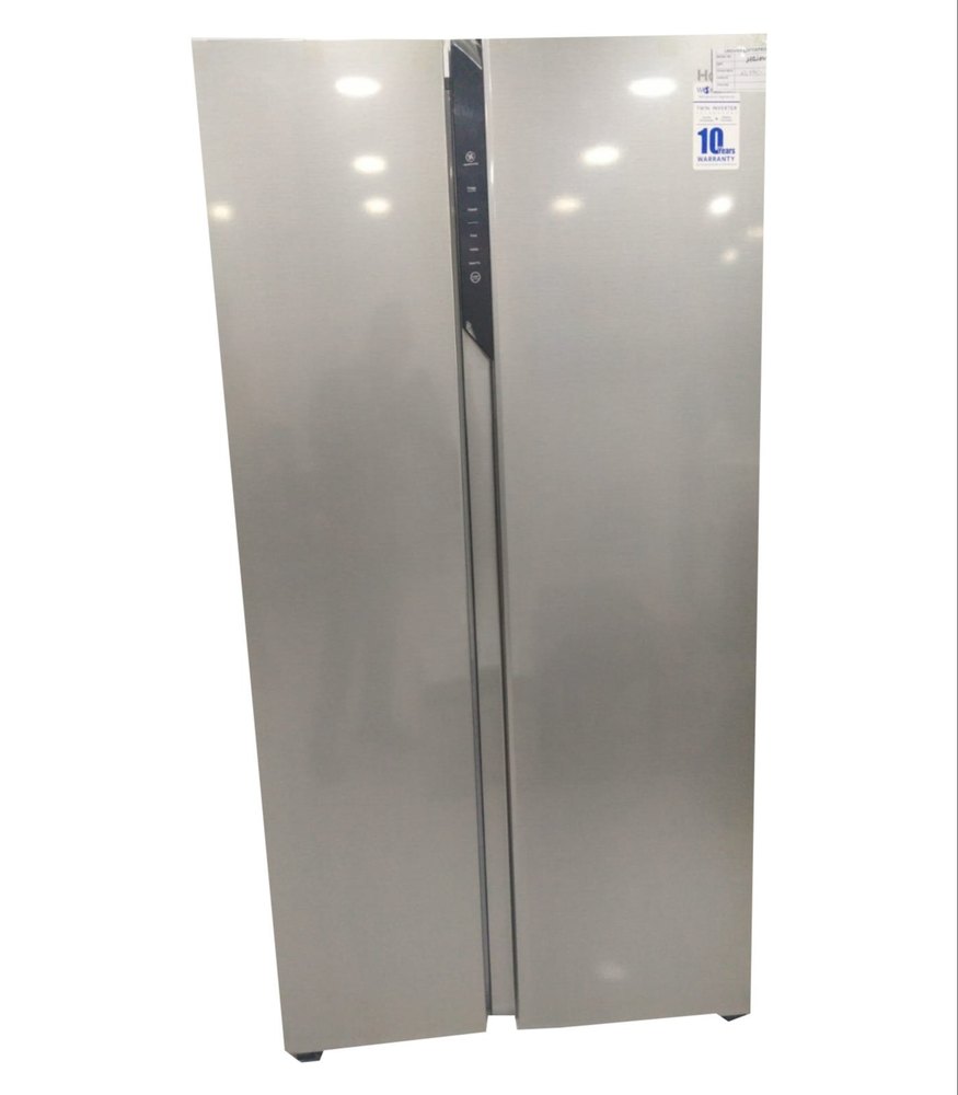Haier Shiny Steel 570 Litres Inverter Side By Side Refrigerator, Double Door