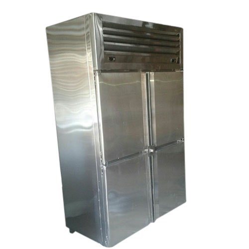 Stainless Steel Silver Commercial Four Door Deep Refrigerator, Electric