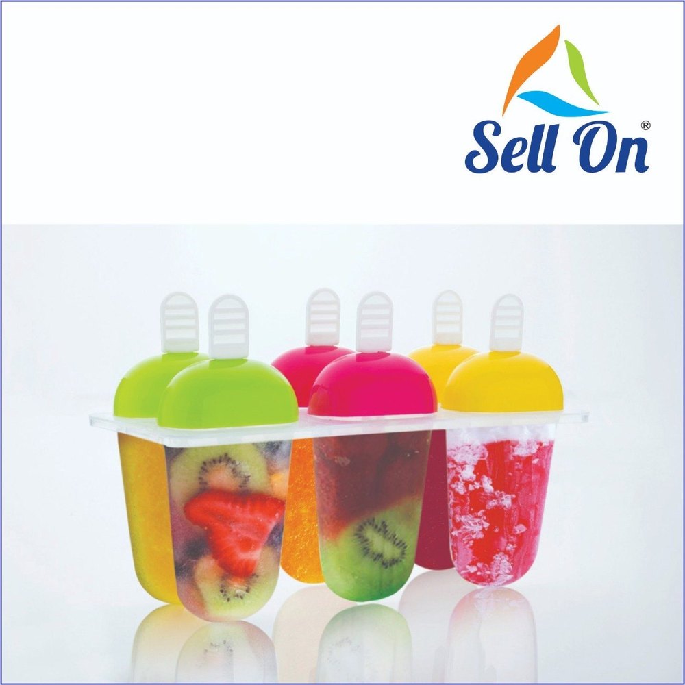 6 Pieces Plastic Ice Cream Mould, Capacity: 1000 Ml