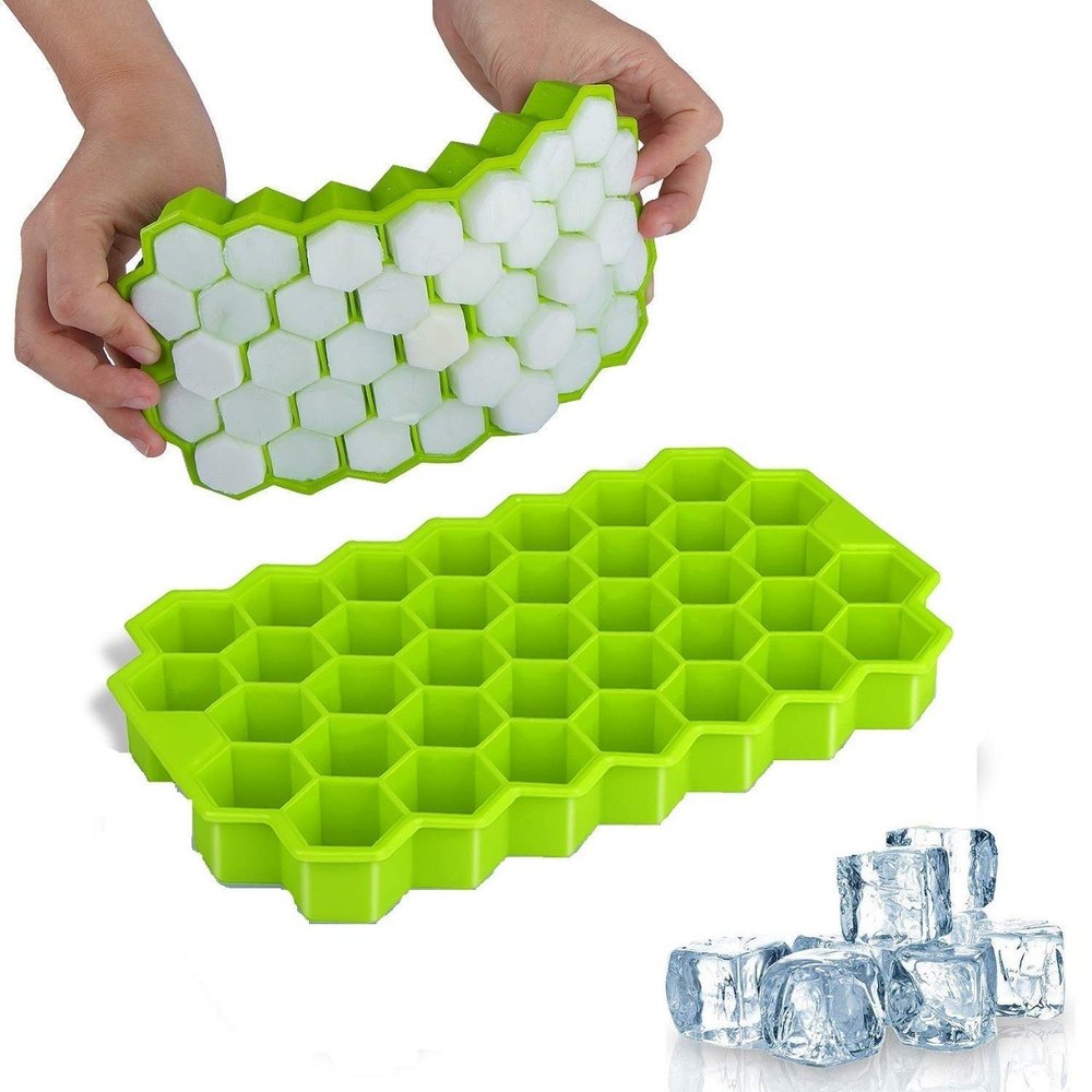 Rubber Multicolor Ice Cube Tray, Loose, Hexagoan