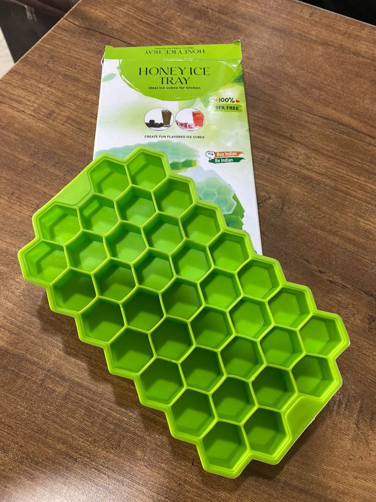 Hexagon Silicone Light Green Ice Cube Tray, Packaging Type: Box