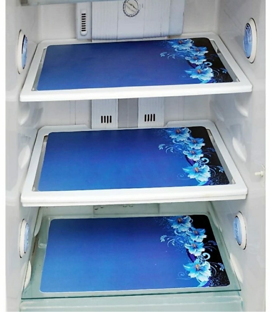 Printed 3 Refrigerator Drawer Mat Set, Shape: Rectangular