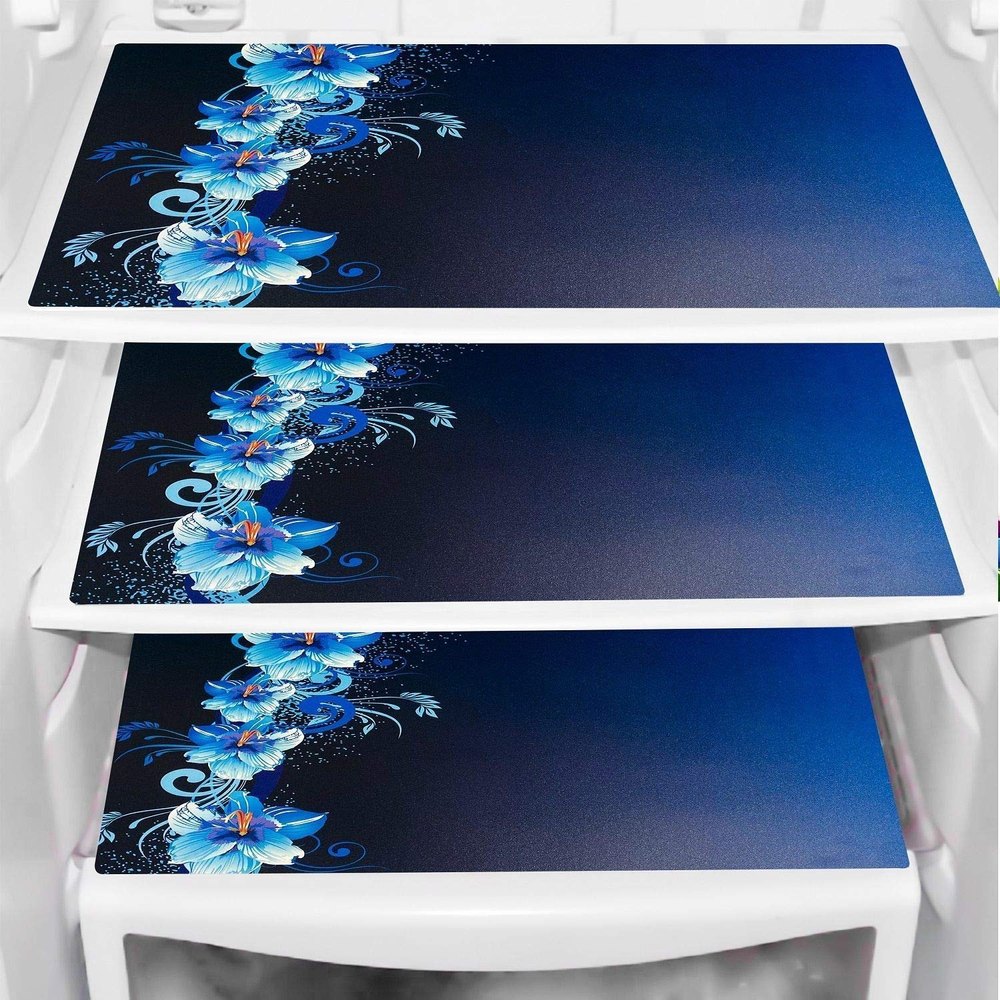 Blue 6 Peice Fridge Mat Set