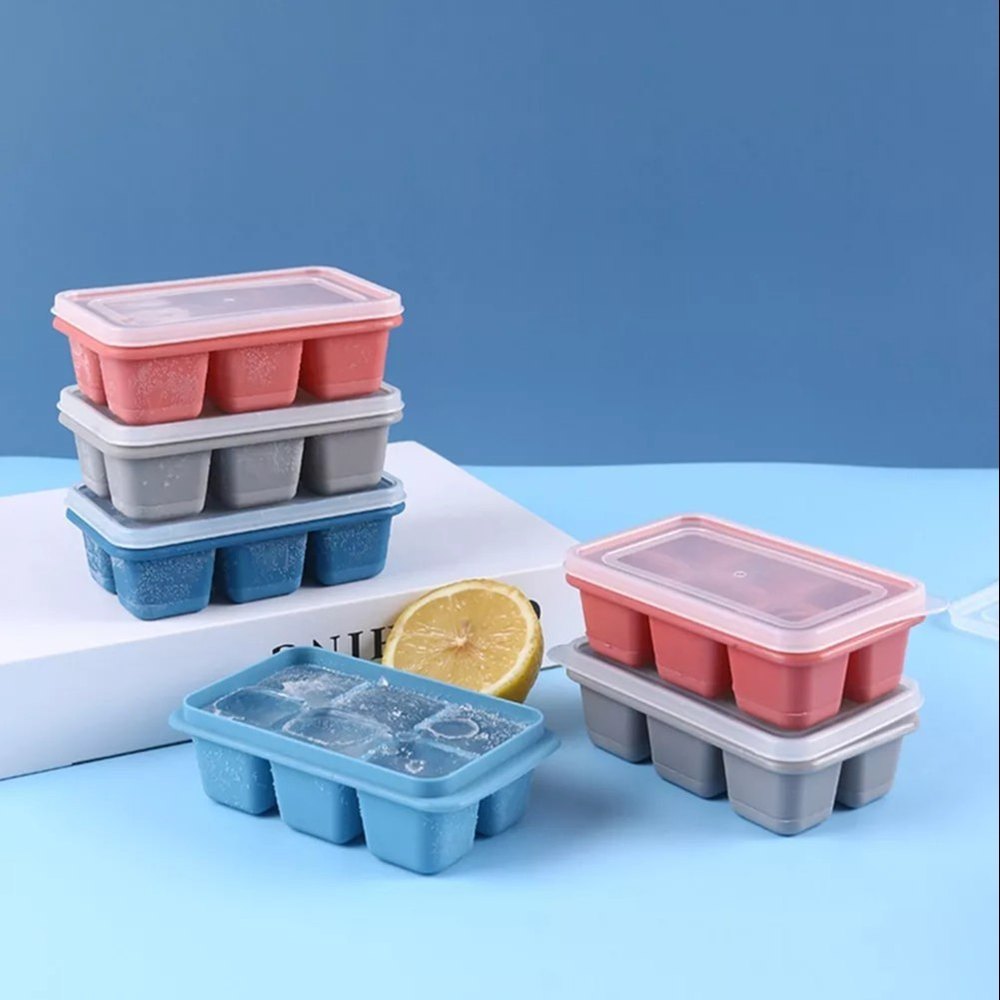 Silicone Multicolor 6 Grid Ice Cube Tray