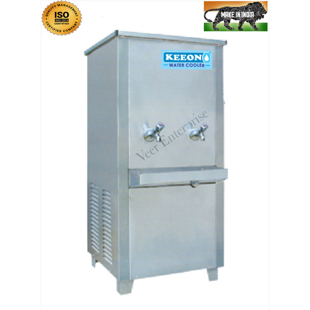 Keeon 80 Ltr Stainless Steel Water Cooler, Dimensions: 22 X 18 X 50, Number Of Taps: 2