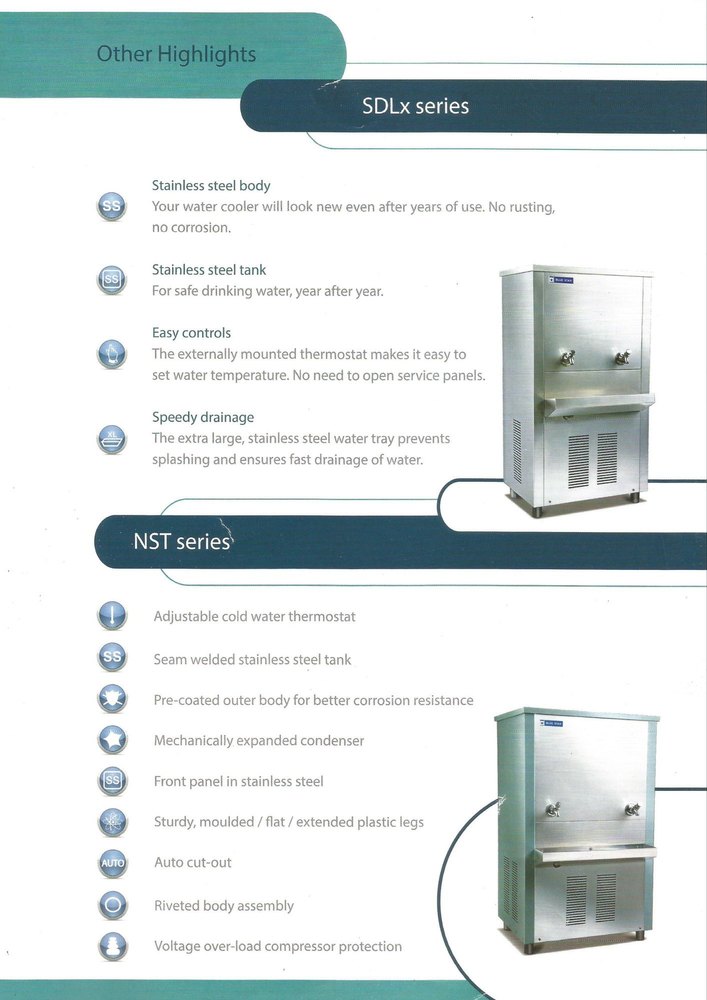 Blue Star RO Water Cooler, Dimensions: 1500mm, Number Of Taps: 2