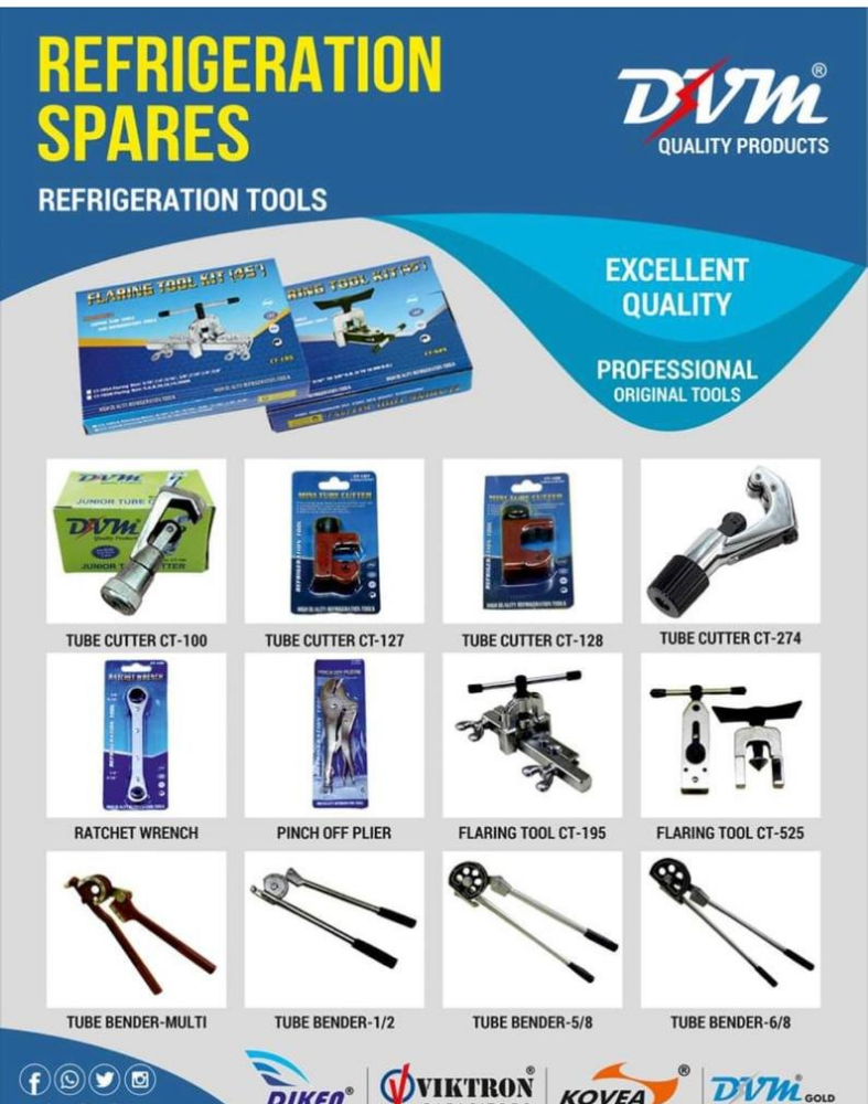 Refrigeration Spare Parts, Model Name/Number: Ref Tools