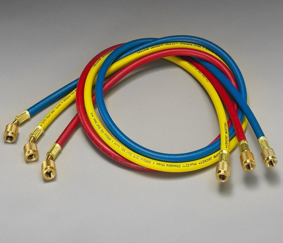Refrigerant Charging Hoses ( Yellow Jacket USA) Plus II 1/4 set of 3 pc( Item Code -21983)