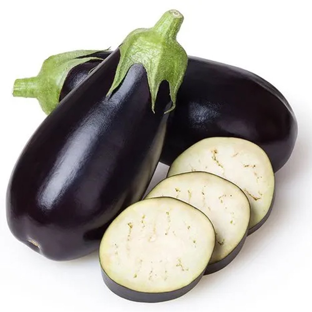 A Grade Purple Green Fresh Organic Brinjal, Packet, 1 Kg