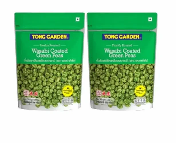 A Grade Pan India Tong Garden Wasabi Coated Green Peas 500g (Pack of 2), Carton