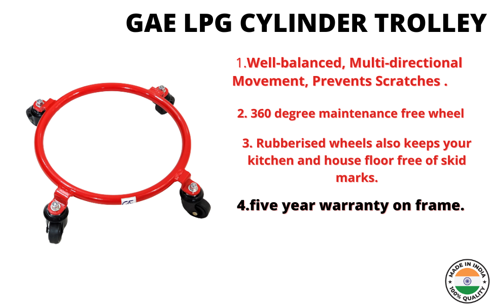 GAE Red LPG Cylinder Trolley, For Industrial, Model Name/Number: GA-CT01