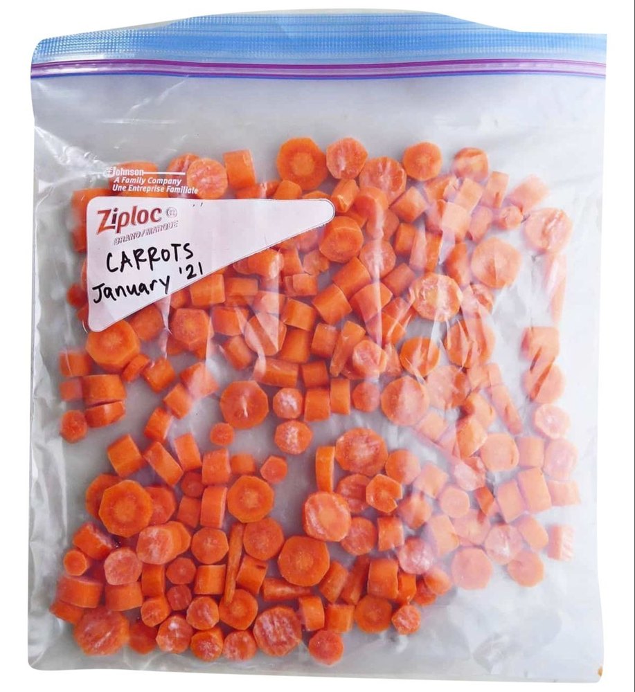 A Grade Orange Ziploc 200g Frozen Carrot, Packet