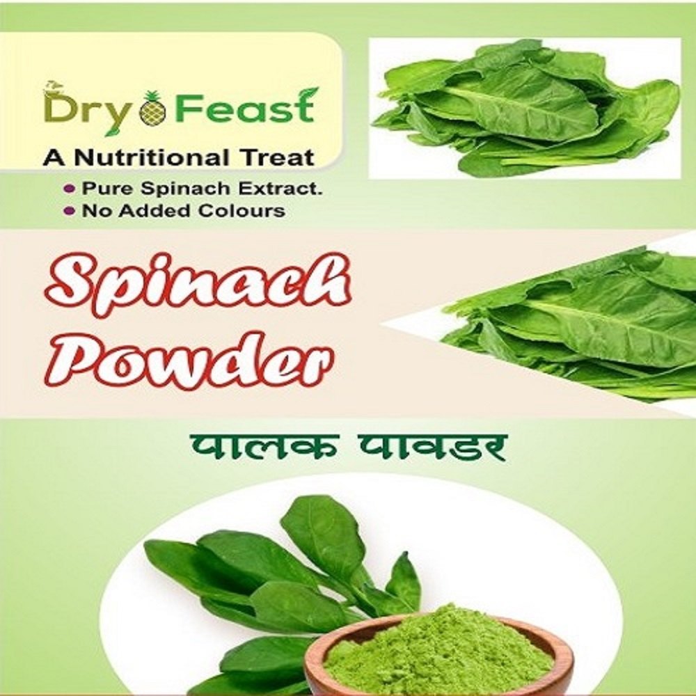 DryOfeast Green Dehydrated Spinach Leaves Powder 100gm, Packaging Type: Loose, Packaging Size: 1 Kg
