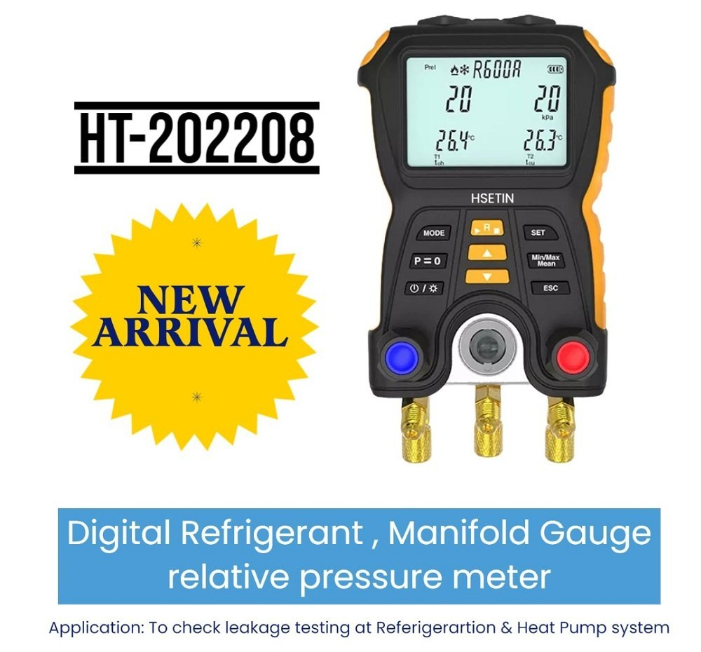 HSETIN Refrigerant Meter, Pressure Gauge System HT-202208