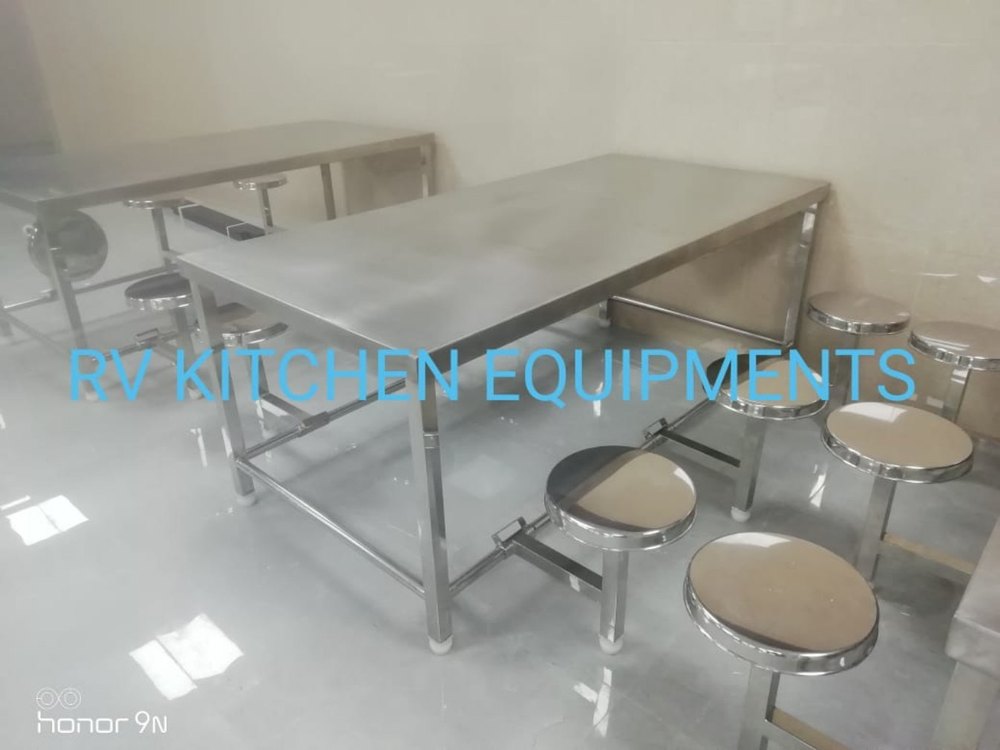 Stainless Steel Parallel Shape Industrial Dining Table_rv Kitchen, For Hotel