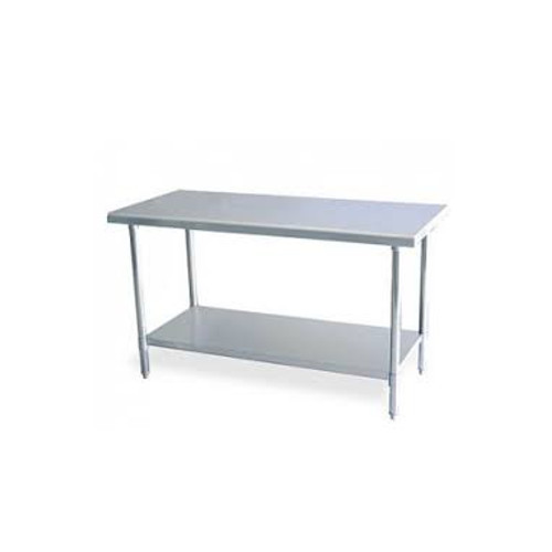 Silver Stainless Steel Kitchen Table With Under Shelve