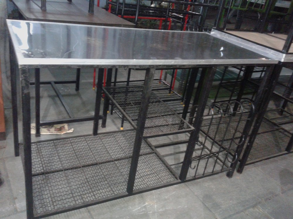 Same 4x2x2.5 Feet Metal Kitchen Table