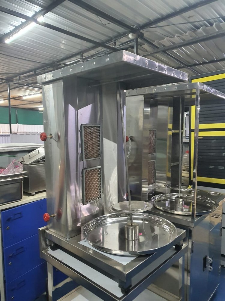 Unitech Silver Automatic Shawarma Machine Table Top, For Hotel, Number Of Burners: 2