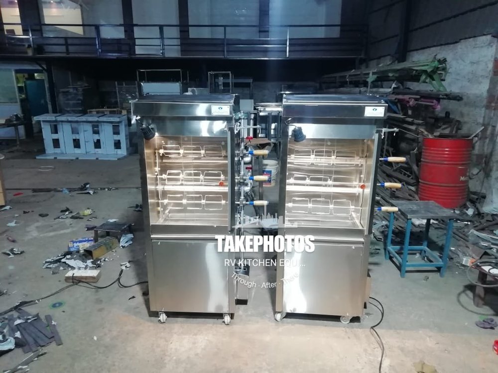 Stainless Steel Charcoal Chicken Grill Making Machines, For Restaurant