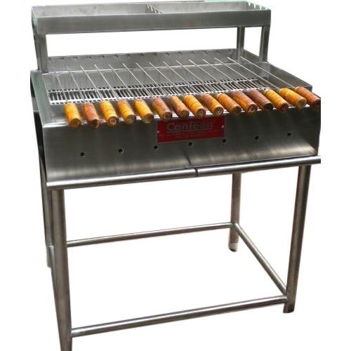 Stainless Steel Commercial SS Charcoal Barbeque Grill With 15 Skewers