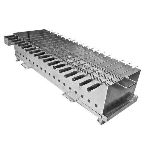 Silver Stainless Steel BBQ Grill, For Hotel, Restaurant