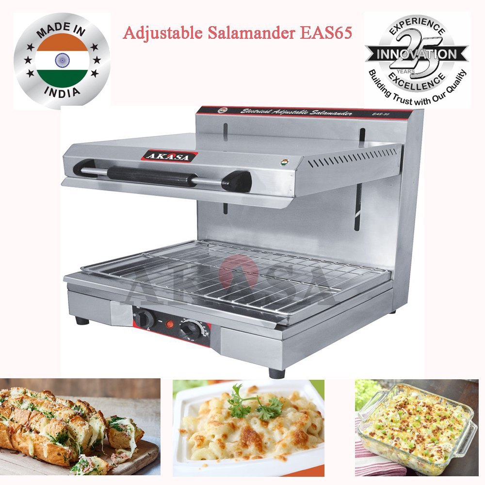 Silver Multi Purpose Akasa Indian Electric Adjustable Salamander For Hotel, Capacity: 1/1 Gn Pan