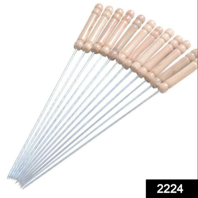 Silver D2224 BBQ Tandoor Skewers Grill Sticks for Barbecue (Pack of 12), Model Name/Number: Made In China, Size: 12 Inch