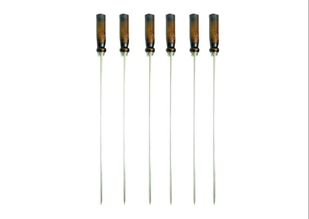 Silver Barbecue Skewers Set of 6, For Tandoor, Size: 8 Inch