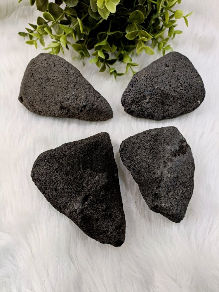 Black Natural Lava Raw Stones, For Healing