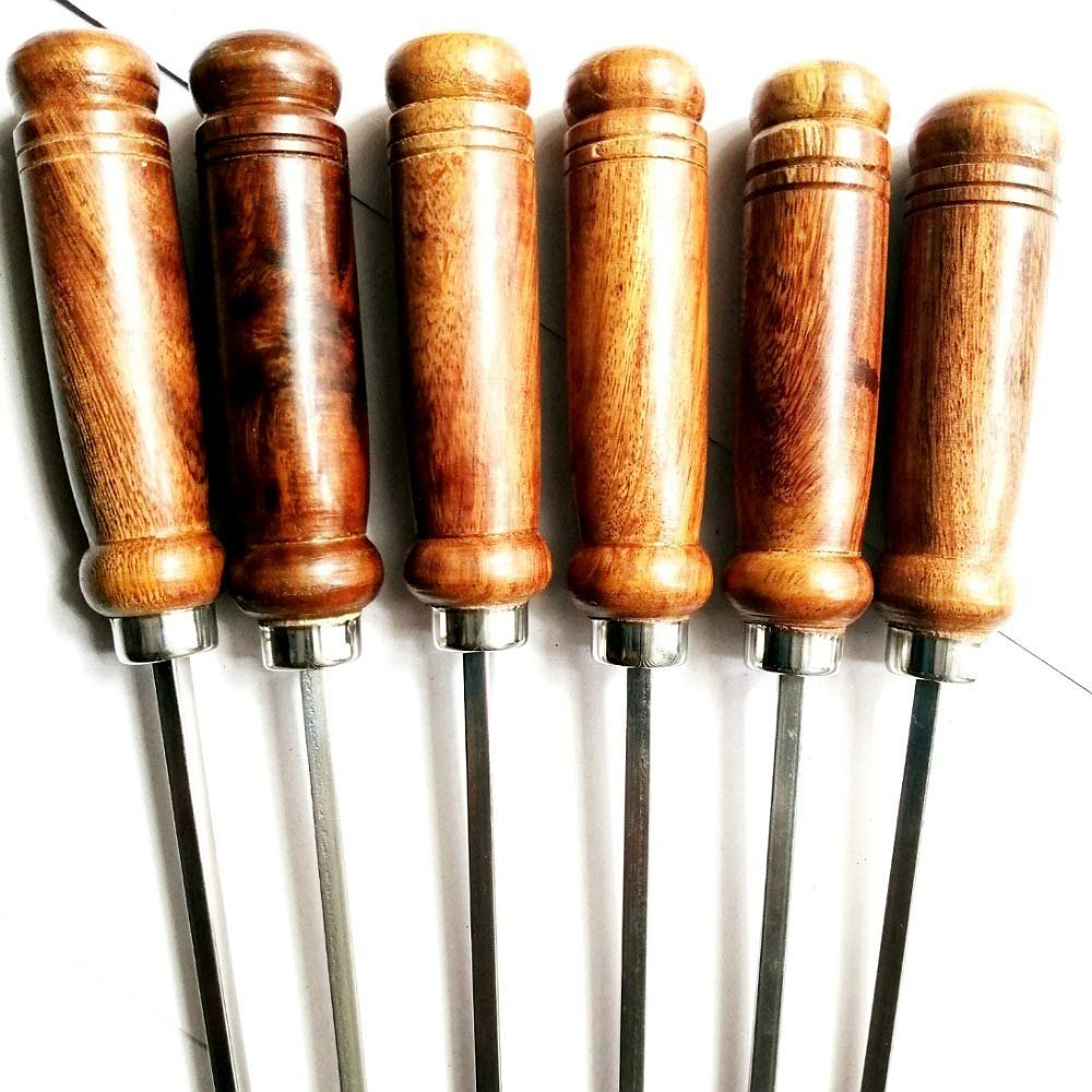 Silver Stainless Steel Skewer Square Rod