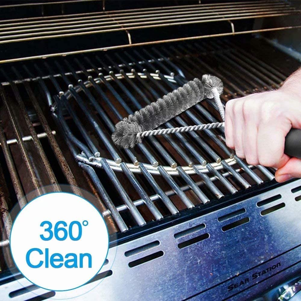 Multicolor bbq brush and scraper, For clean, Size: Medium