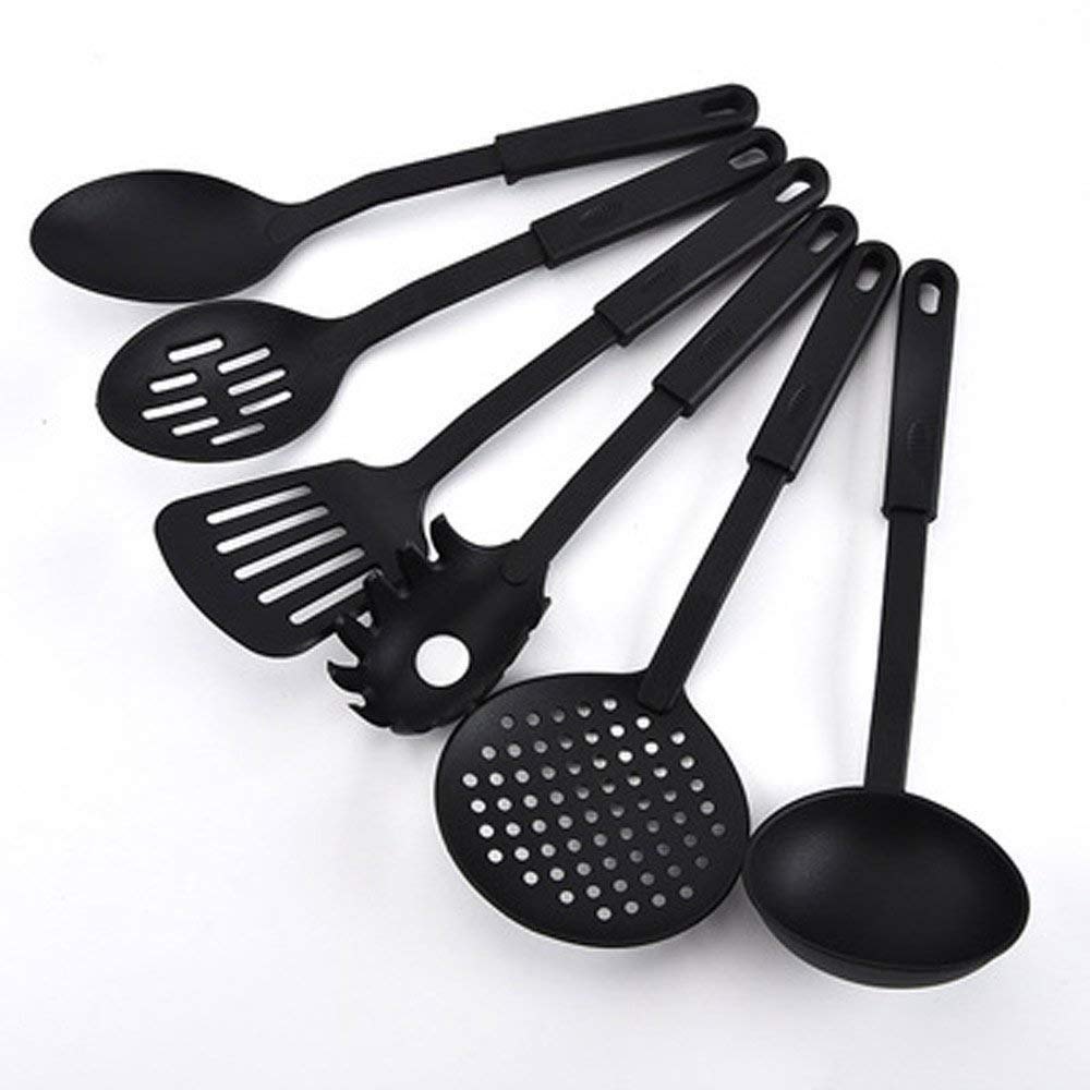 Black NON STICK 6 Pcs Spatula Set, For Kitchen Cooking Serving, Size: Standard