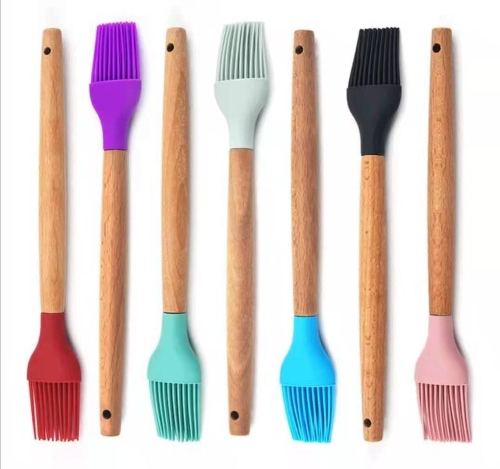 Wooden Handle Pastry Brushes, Spread Oil Butter Sauce Marinades For Bbq Grill Barbeque...