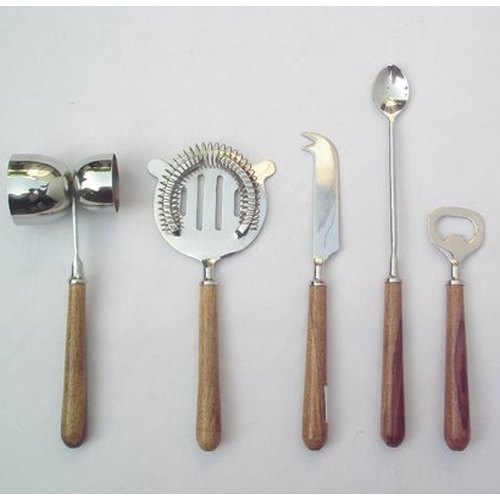 Stainless Steel Wooden Handle Bar Tool Kit, Packaging: Box
