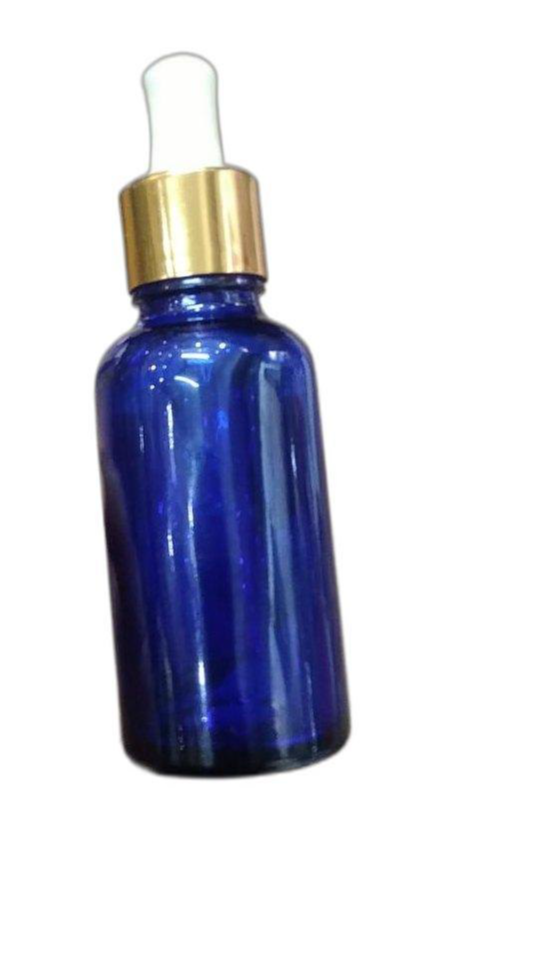 Blue Essential Oil Bottle, Cylinder And Conical