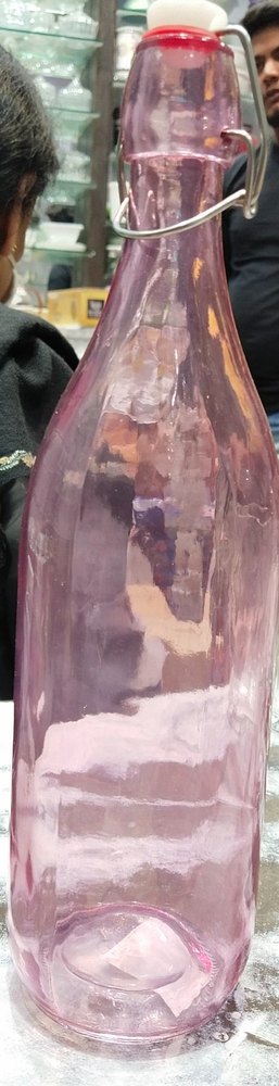 Light Pink Water Glass Bottle, Capacity: 1 Litre, Size: Big