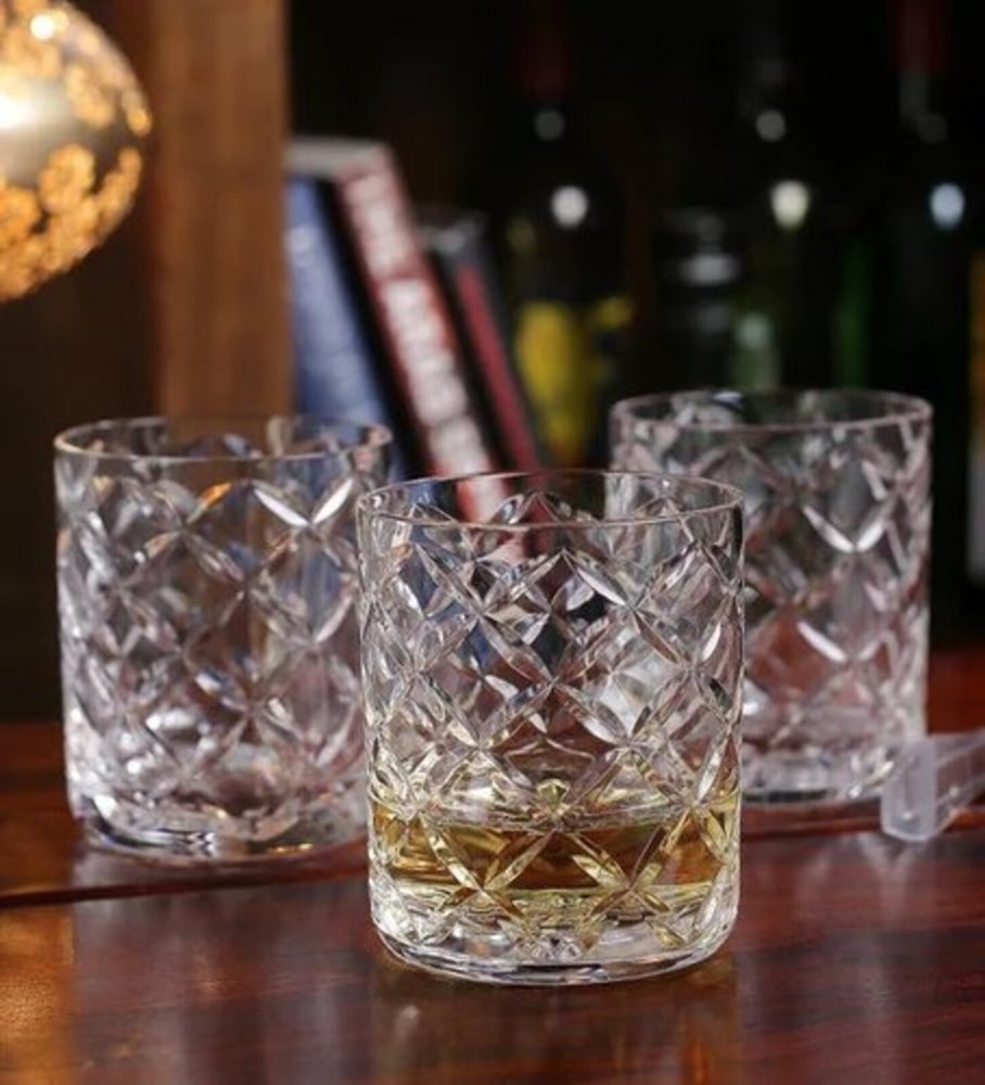 Transparent Solitaire Crystal Cylinder Tudor Cut, Features: Microwave Safe, Chip Resistant