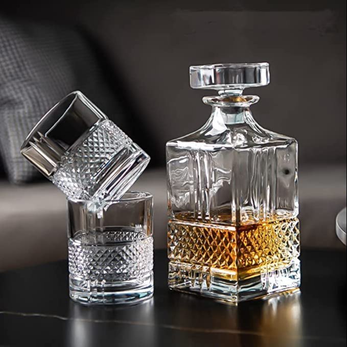 DS-EJ-EA-7 Pc Whiskey Wine Decanter Set with Glasses & Stopper