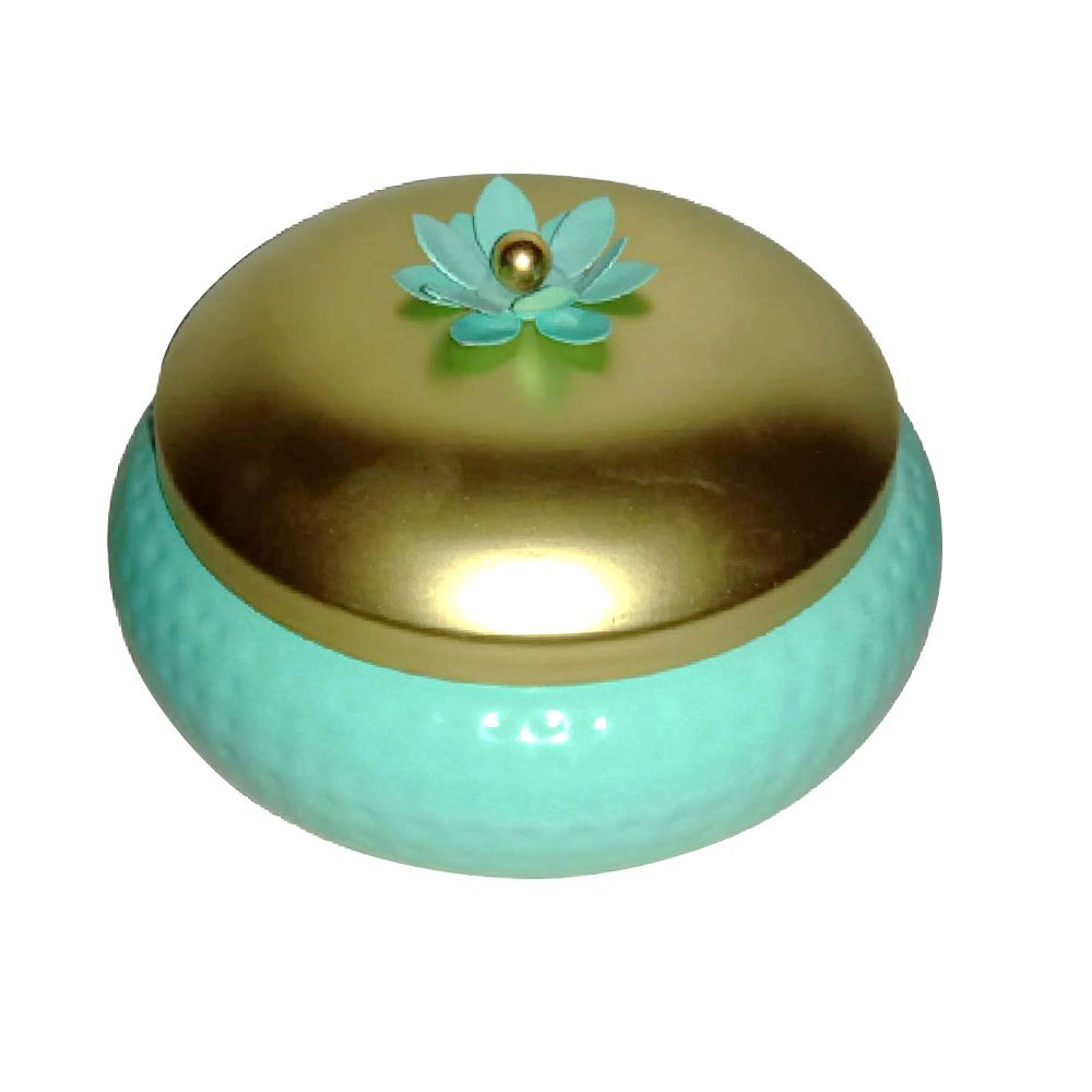 Gold & Green Round Chocolate Gift Box, 4 X 4 X 4.5