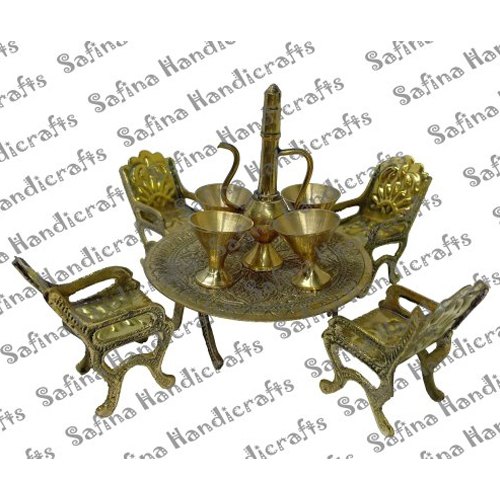 Golden Antique Vintage Brass Toy Dinning Set Safina
