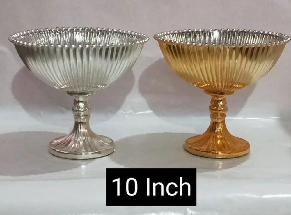 Golden And Silver Metal 10inch Table Glass Wedding Centerpiece