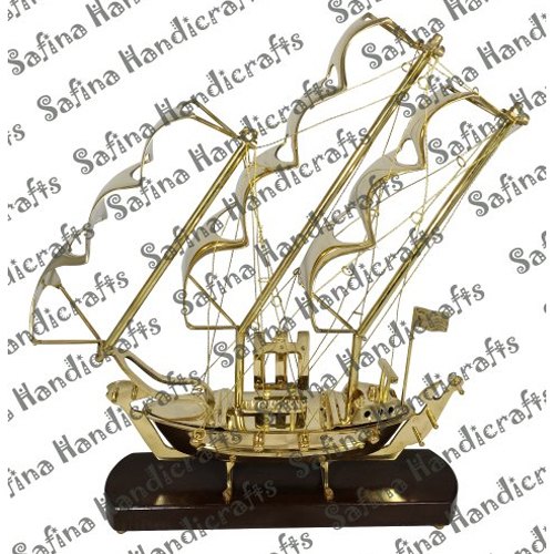 Golden, Brown Antique Brass Big Ship, For decorative, Size: Large